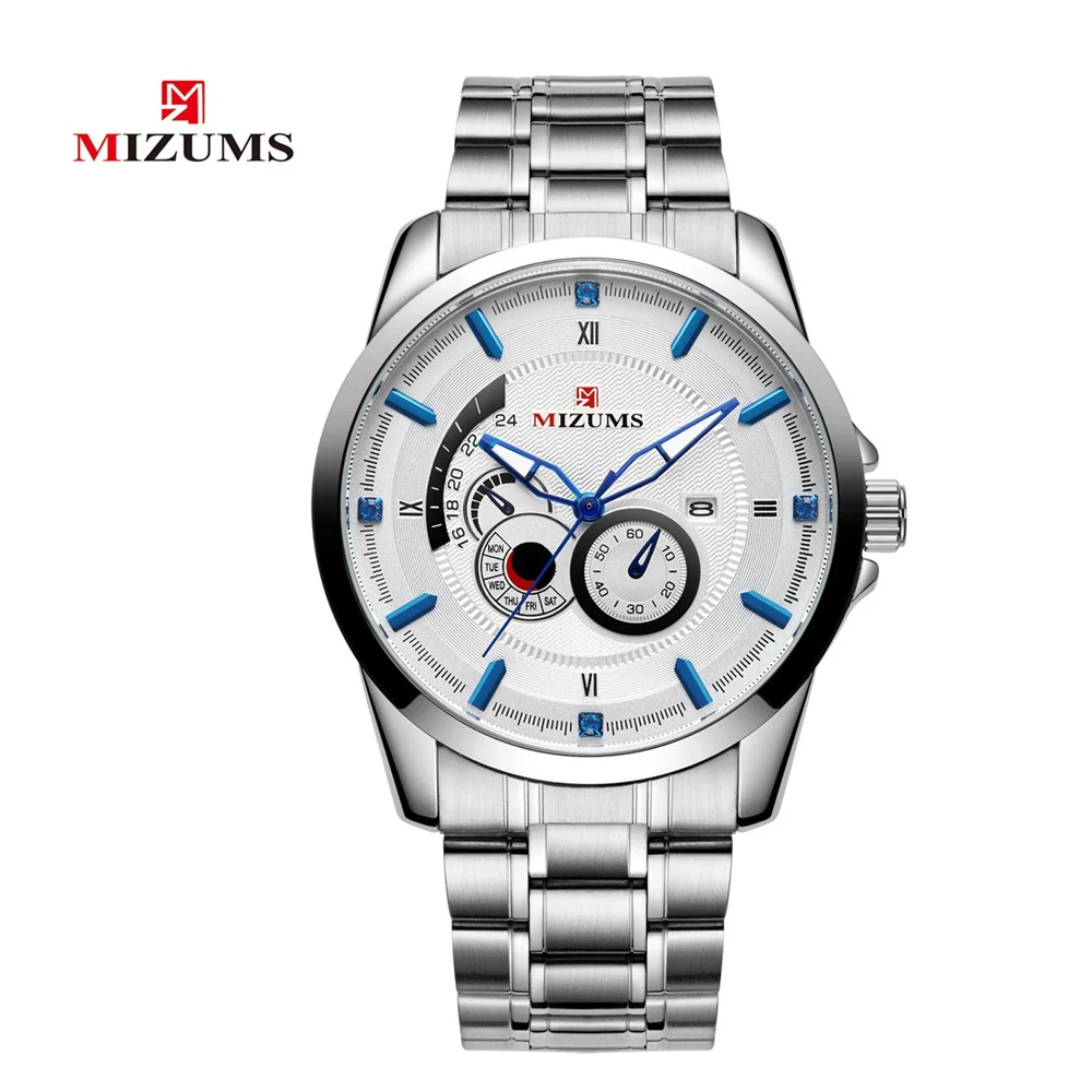 Новые модные мужские часы, лучший бренд, роскошный ремешок из нержавеющей стали, водонепроницаемые деловые кварцевые наручные часы с календарем Relogio Masculino