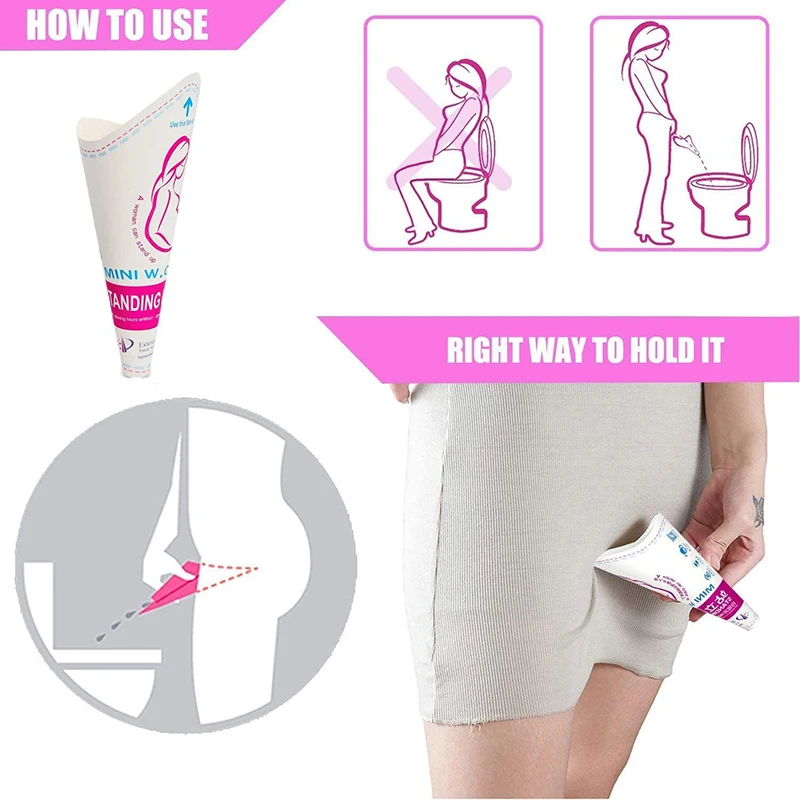 10шт Одноразовое женское устройство для мочеиспускания Портативный стоячий бумажный стаканчик для мочи Женская воронка для писсуара для беременных путешествий кемпинга на открытом воздухе