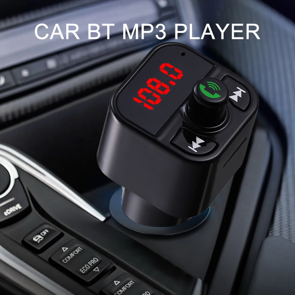 Bluetooth-совместимый Автомобильный Комплект 5.0 Беспроводной Громкой Связи MP3-плеер FM-Передатчик 3.1A Двойное USB-Зарядное Устройство U-Дисковый Музыкальный Модулятор