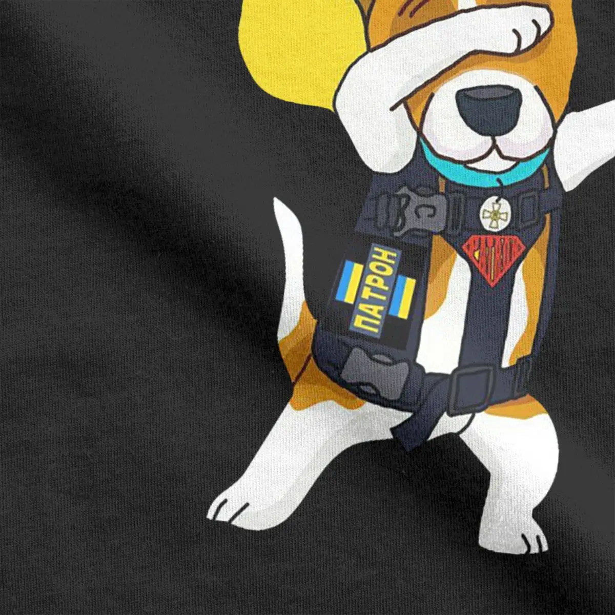 Мужская футболка с изображением супергероя украинской собаки-покровителя и накидкой Защитника Украины из чистого хлопка, подарочная одежда