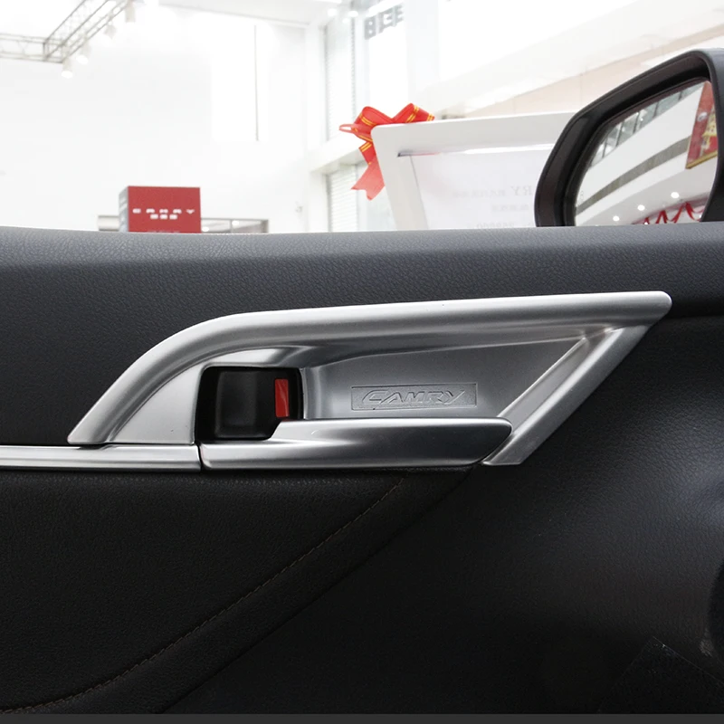 4ШТ Внутренняя Ручка Двери Декоративная Крышка для Toyota Camry 2017 2018 8th Внутренняя Отделка из Углеродного Волокна Автомобильные Аксессуары