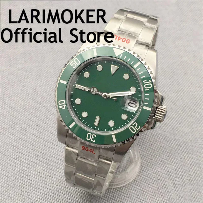 LARIMOKER fashion SUB 40 мм сапфировое стекло NH35 PT5000 miyota8215 Автоматические часы зеленый керамический безель oyster jubilee ремешок