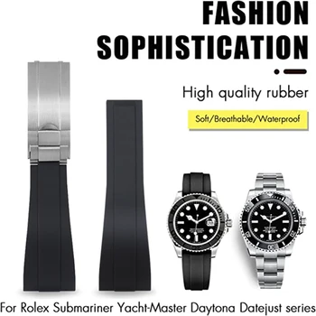 20 мм резиновый ремешок для часов Rolex, браслет для TUDOR Omega / Seiko / CITIZEN, мягкий резиновый силиконовый ремешок для часов
