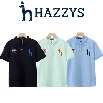2023 Hazzys новая летняя деловая Повседневная мужская футболка с вышивкой и коротким рукавом POLO Y05