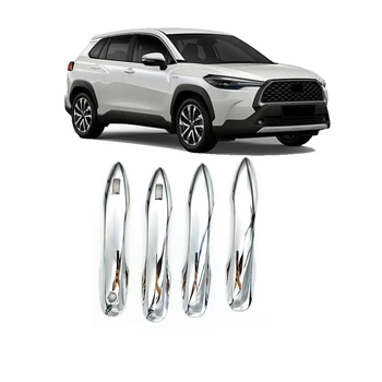 4ШТ ABS Хромированная дверная ручка, Защитные накладки, планки для Toyota Corolla Cross 2020 2021 Аксессуары для стайлинга автомобилей