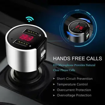 Bluetooth FM-передатчик Аудио Aux Модулятор Двойной USB Быстрое Автомобильное зарядное Устройство Bluetooth Громкая связь Автомобильный комплект Автомагнитолы MP3-плеер