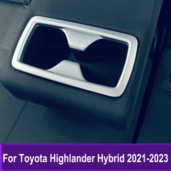 Автомобильная наклейка для Toyota Highlander Hybrid 2021 2022 2023, задний Держатель стакана воды, рамка, панель, Наклейка, Отделка, аксессуары