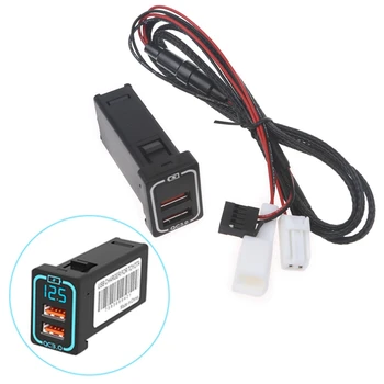 Автомобильное зарядное устройство Dual USB QC3.0 со светодиодным дисплеем Вольтметра Универсальный автомобильный адаптер для быстрой зарядки телефона для Toyota
