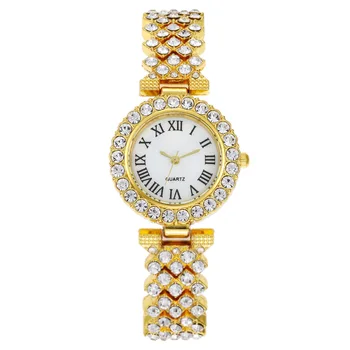 Бриллиантовая школьница, Римская шкала, кварцевые часы, ювелирный браслет, роскошная ультратонкая рука, Модный бренд, Женские наручные часы