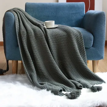 Вязаное одеяло для дивана, офисный кондиционер, обеденный перерыв, одеяло для отдыха, шаль, покрывало для кровати, одеяло Дропшиппинг