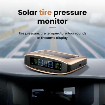 Датчик давления в шинах на солнечной энергии, Простая установка, Высокоточный инструмент для сигнализации температуры в шинах, прочный беспроводной автомобильный TPMS для автомобиля