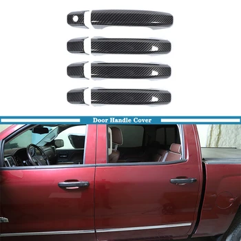 Дверной Поручень Декоративная Накладка Наклейка для Chevrolet Silverado GMC SIERRA 2014-2023 Аксессуары Для Экстерьера Автомобиля ABS Черный