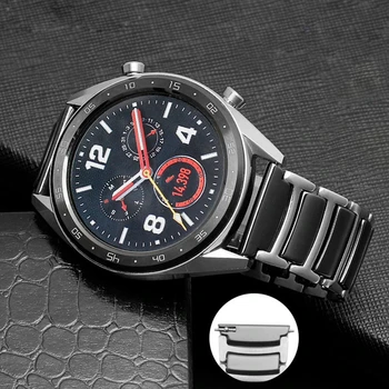 Керамический браслет из нержавеющей стали для huawei watch gt 2e ремешок для samsung galaxy watch active 2 46 мм 42 мм gear s3 frontier band