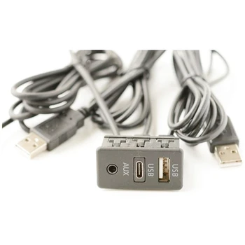 Многофункциональный автомобильный удлинитель, кабель USB Type-C, Интерфейс Aux для мобильного телефона, планшета, автомобильных аксессуаров