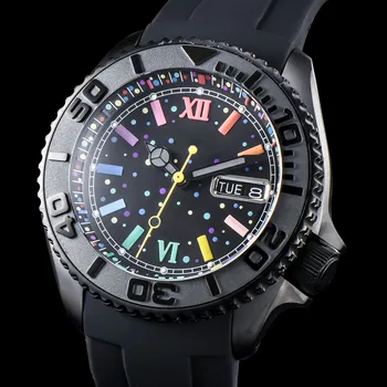 Мужские часы Custom Fashion Japan NH36 40,5 мм, сапфировый корпус, автоматические мужские часы, керамический безель, резиновый ремешок