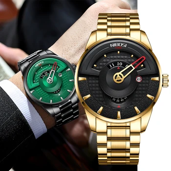 Мужские часы NIBOSI Лучший бренд класса Люкс Спортивные кварцевые мужские часы Водонепроницаемые наручные часы с хронографом Мужские Relogio Masculino