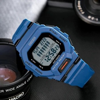 Новое поступление Hombre Мужские Цифровые Часы 5ATM Dive Man Мужские Спортивные Синие Наручные часы Ручные часы Мужские Часы Reloj Masculino
