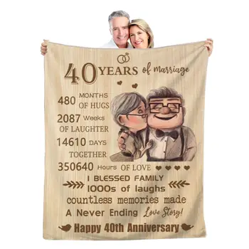 Подарки на 40-ю годовщину 40-й свадьбы, пледы, золотые одеяла на 40 лет брака для пары, одеяло для родителей, диван-кушетка
