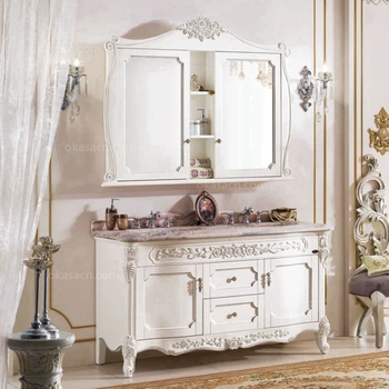 Раковина в европейском и американском стиле, зеркальный шкаф, Мраморное зеркало