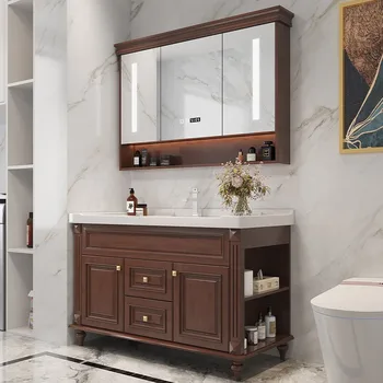 Шкаф для ванной комнаты, умывальник, керамический цельный умывальник, Умывальник для ванной комнаты, комбинация шкафов для умывальника